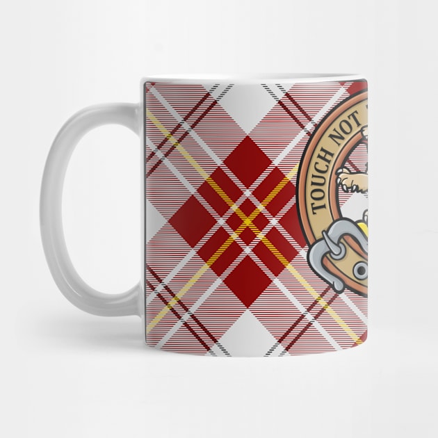 Clan MacPherson Crest over Red Dress Tartan by sifis